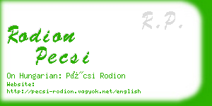 rodion pecsi business card